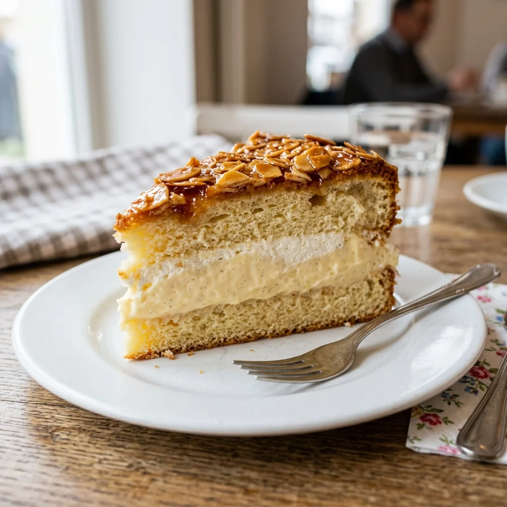 Klassischer Bienenstich Kuchen