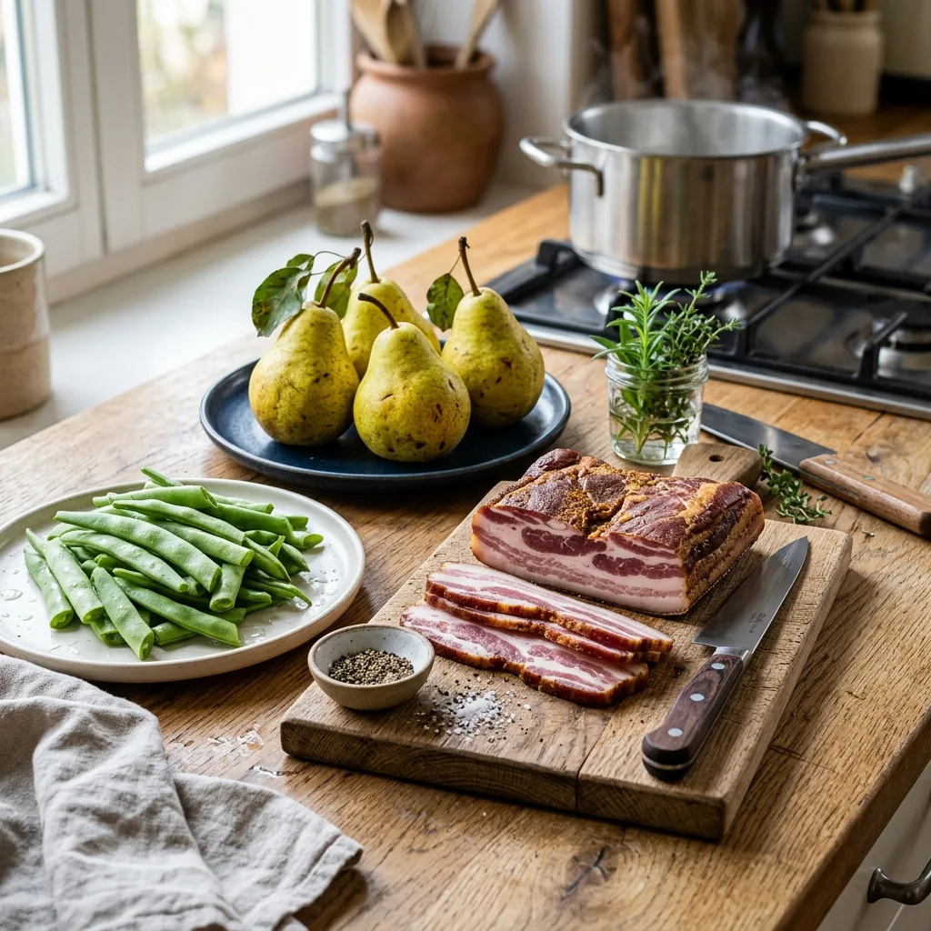 Birnen, Bohnen und Speck