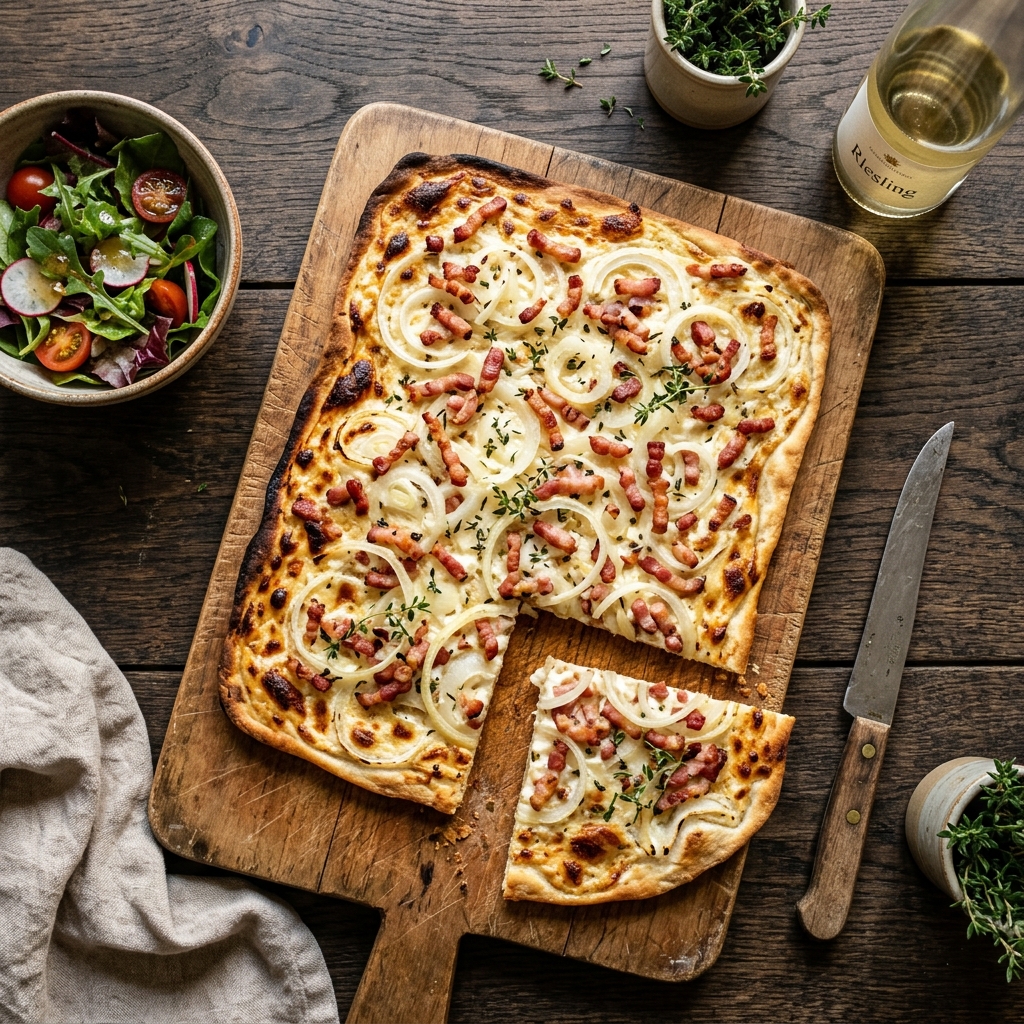 Elsässer Flammkuchen – Knusprig & Deftig