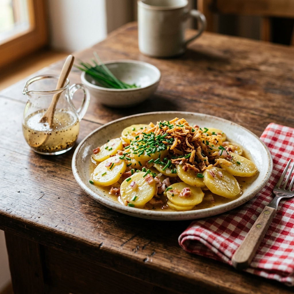 Schwäbischer Kartoffelsalat mit Brühe-Dressing