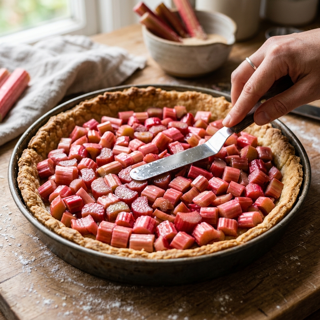 Original Rhabarber-Baiser-Kuchen Rezept zubereitet - Rhabarber-Baiser-Kuchen, Original Rezept, deutsche Küche, kochen, selber machen