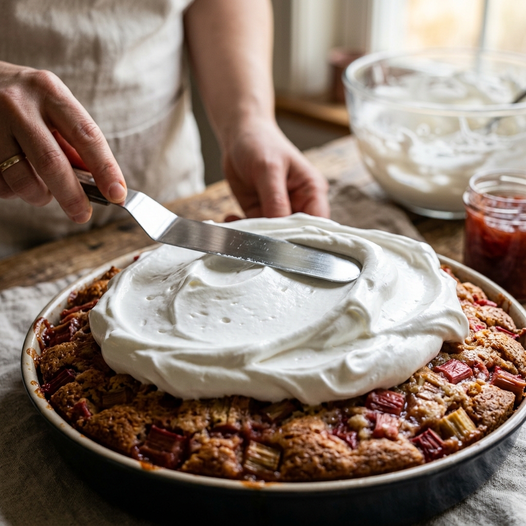 Original Rhabarber-Baiser-Kuchen Rezept zubereitet - Rhabarber-Baiser-Kuchen, Original Rezept, deutsche Küche, kochen, selber machen
