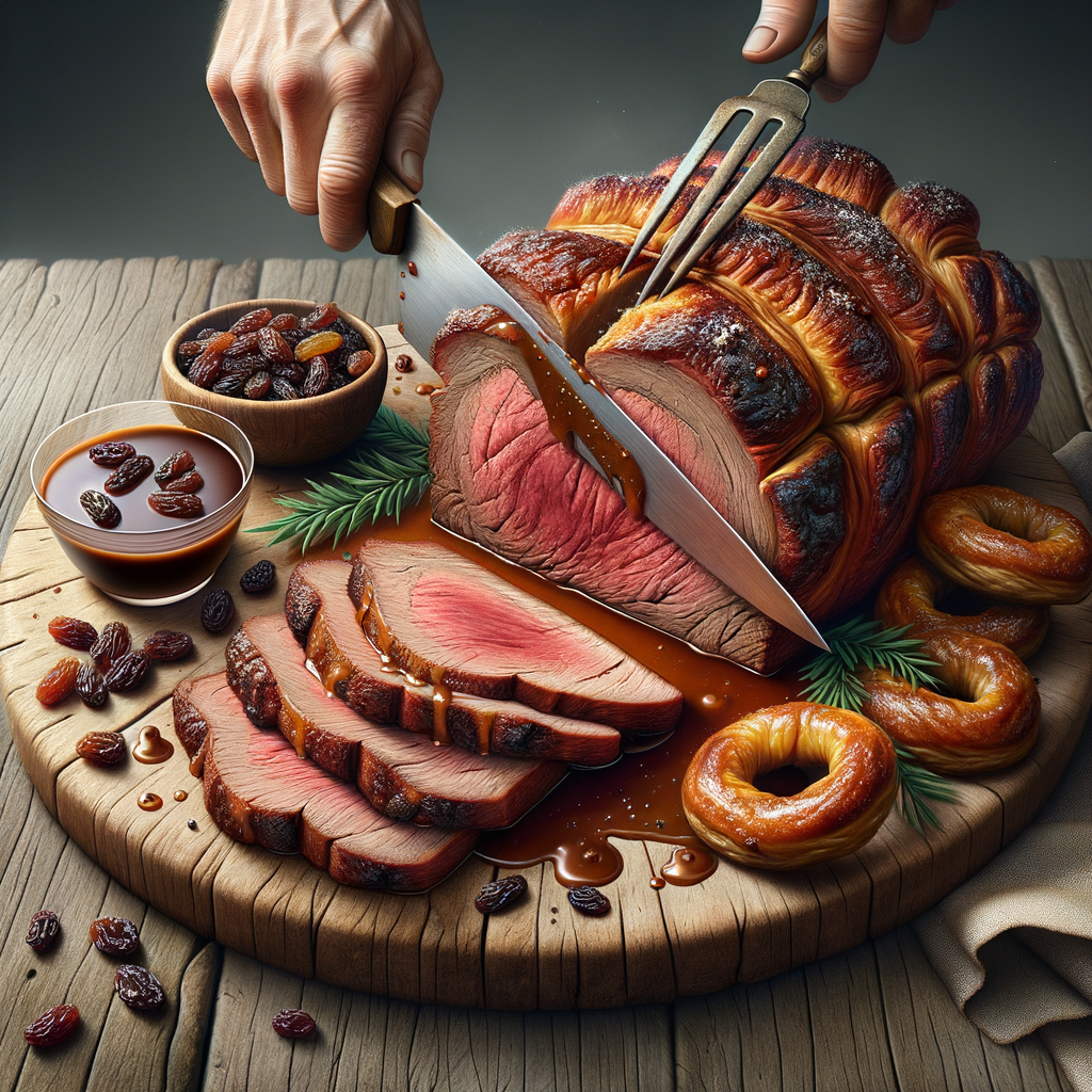 Original Rheinischer Sauerbraten mit Rosinen Rezept zubereitet - Rheinischer Sauerbraten mit Rosinen, Original Rezept, deutsche Küche, kochen, selber machen