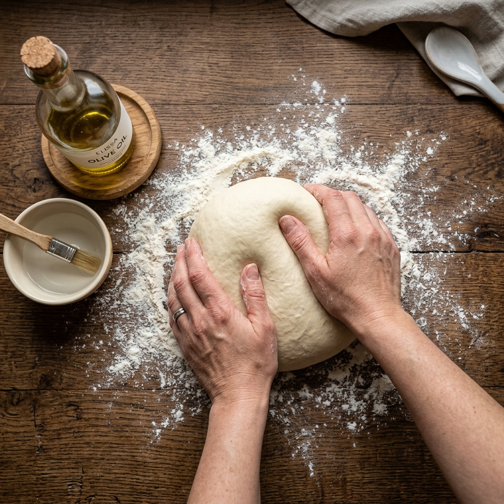 Flammkuchenteig vorbereiten