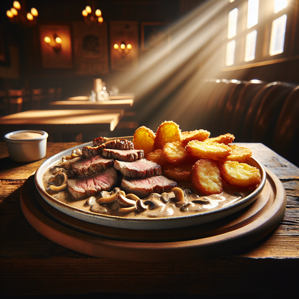 Zürcher Geschnetzeltes mit Rösti und Champignonrahmsauce